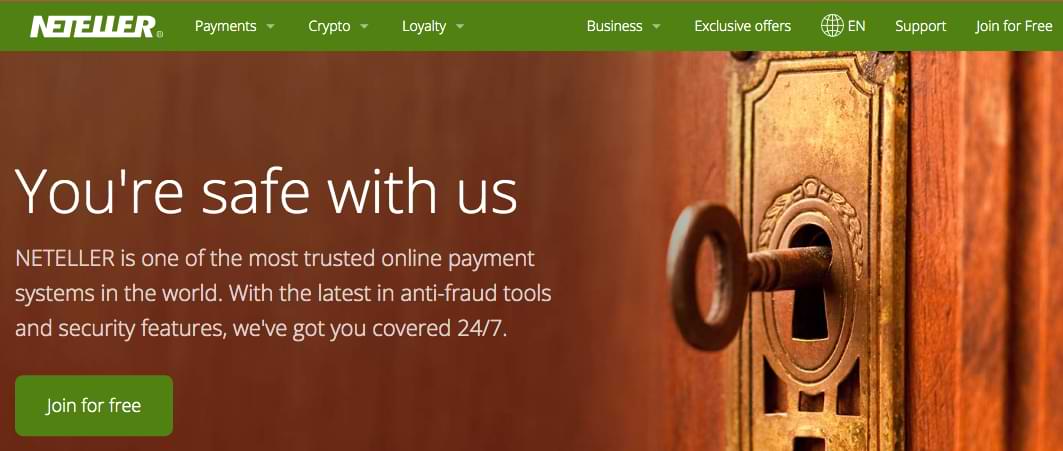 Neteller website page is saying that you are safe with us