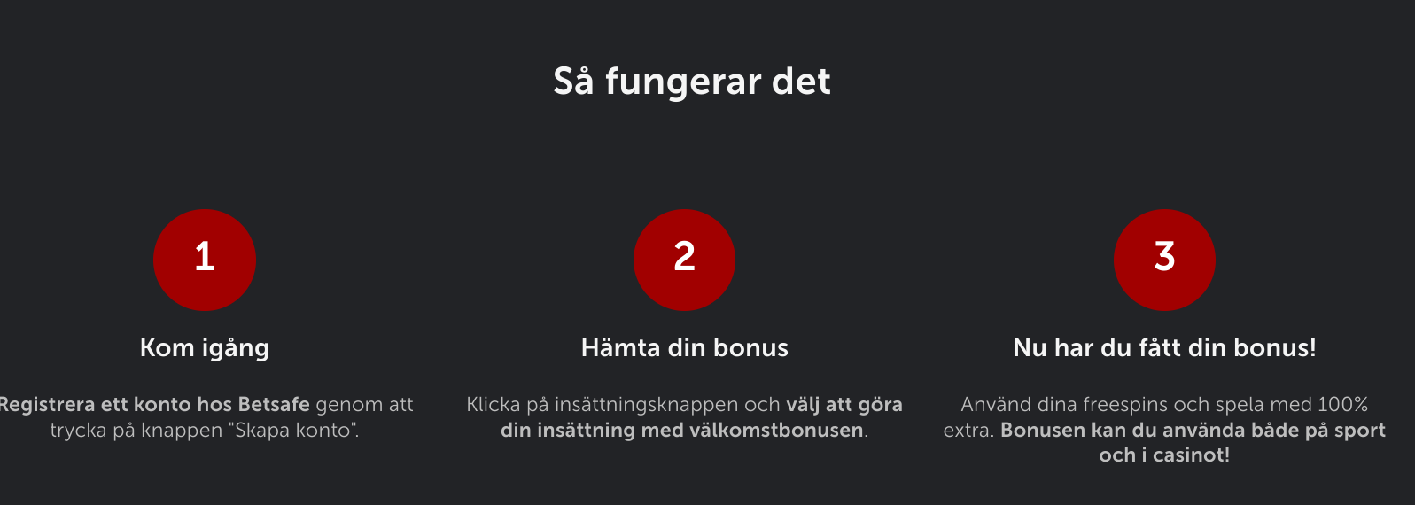 Betsafe välkomstbonus