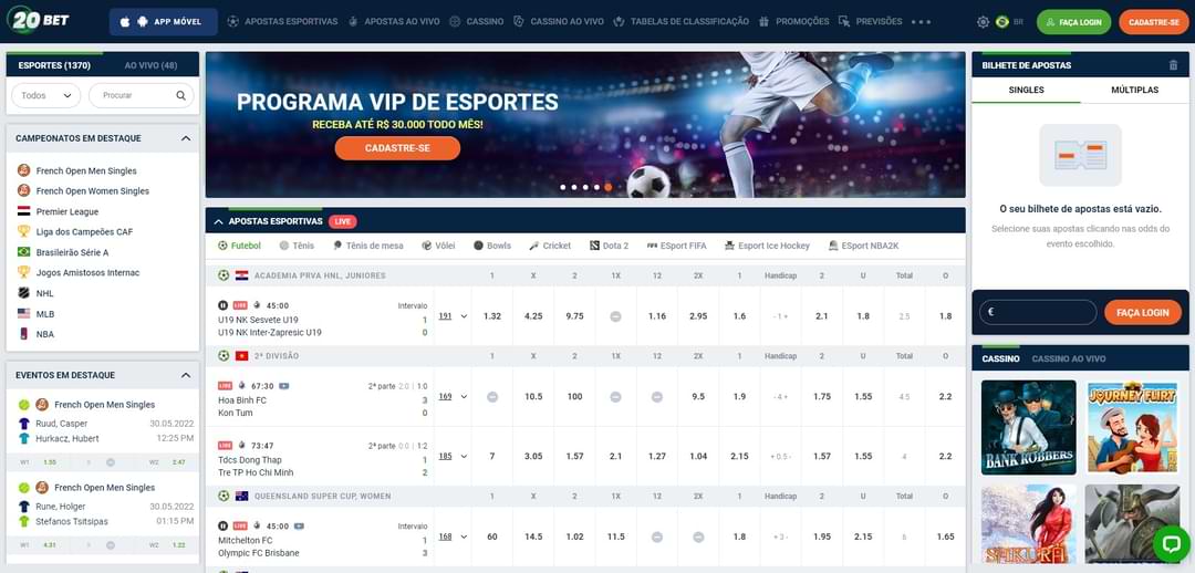 Apostas esportivas 20bet