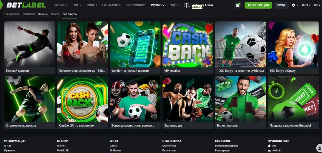 Бонусы casino Betlabel