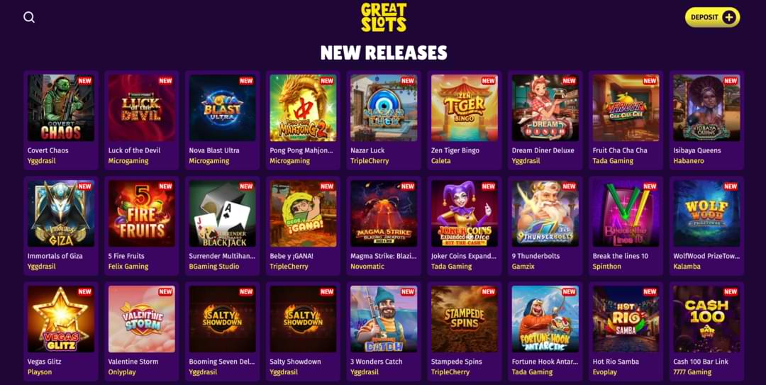 Slot Games at GreatSlots Casino