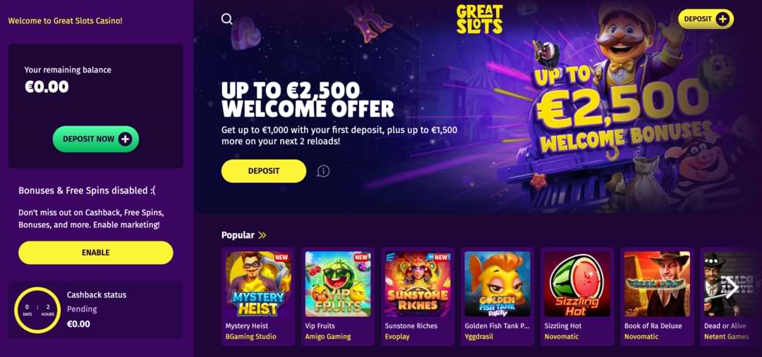 GreatSlots Casino Official Website