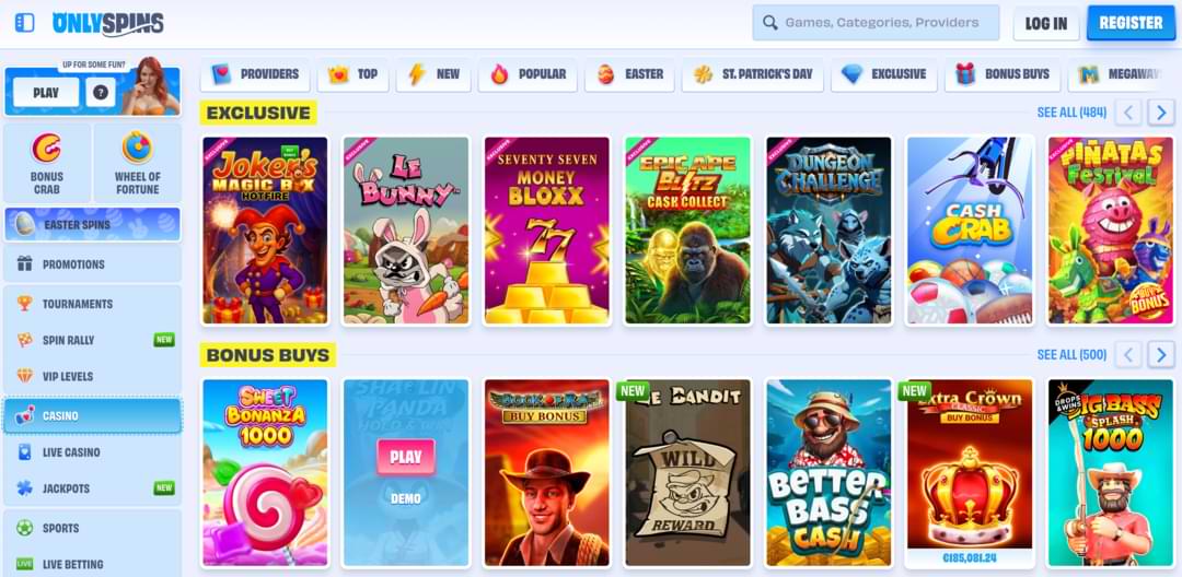 Игры OnlySpins казино