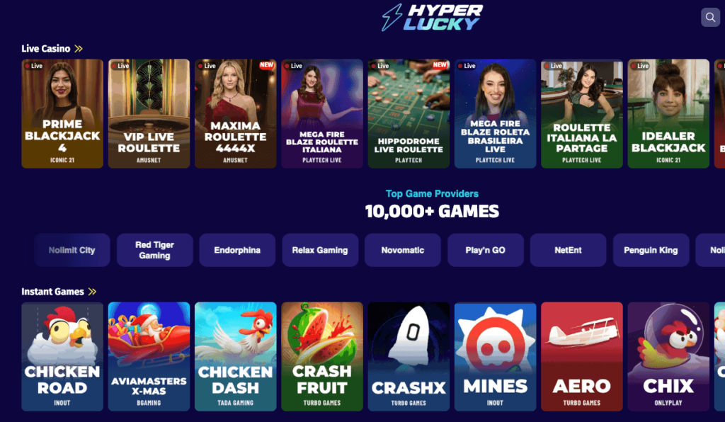 HyperLucky casino games