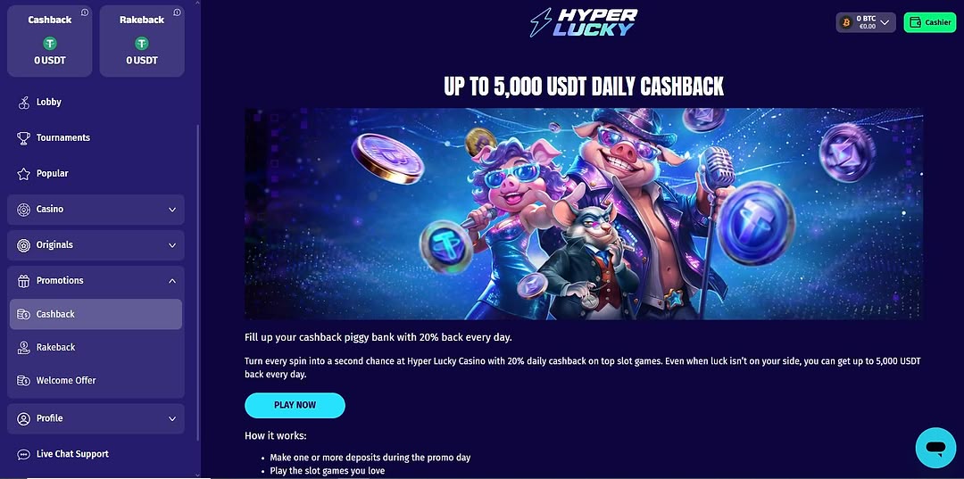 Hyper Lucky Casino Bonuses