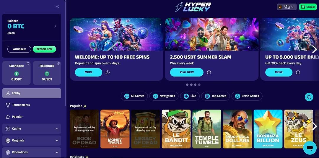 Hyper Lucky Casino Official Website